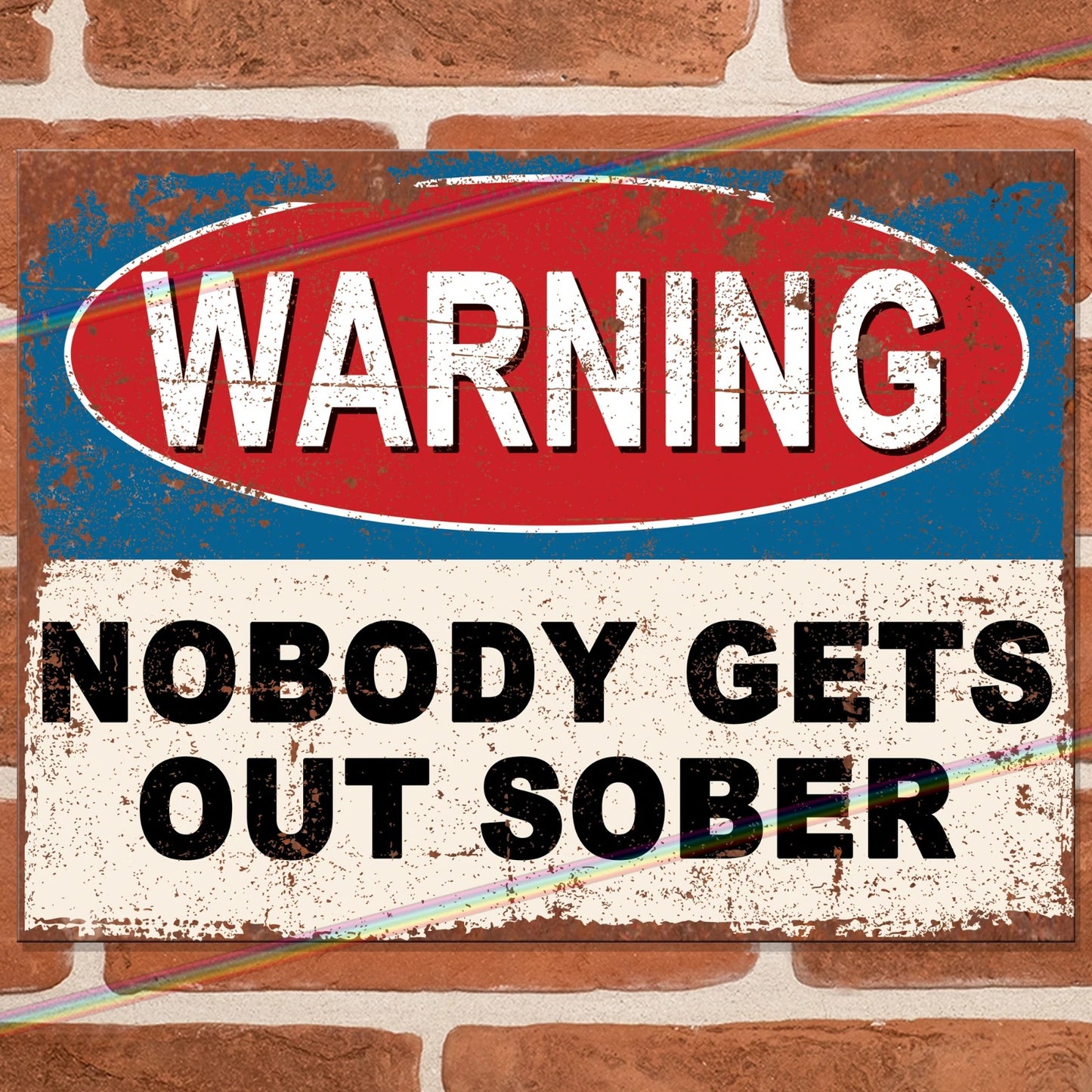 2025 Summer Hot Sale 49% OFF🔥Warning Nobody Gets Out Sober funny retro metal sign